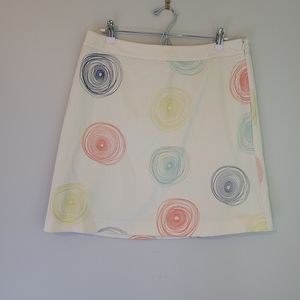 Boden Cream A-Line Embroidered Skirt
